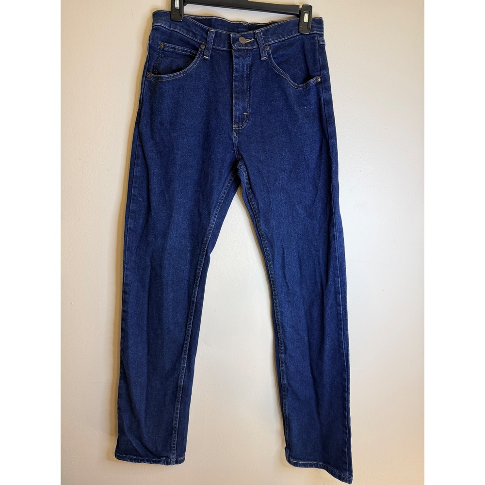 Wrangler Mens 30x32 Premium Straight Leg Jeans Dark Wash Denim 100% Cotton